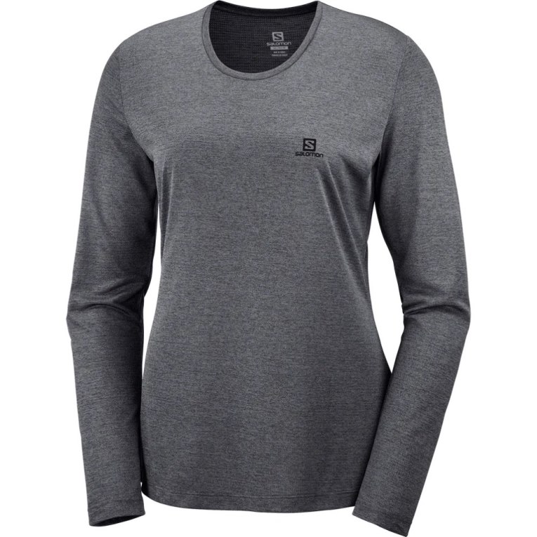 Camiseta Salomon Agile Long Sleeve Mujer Negros | MX GONM293